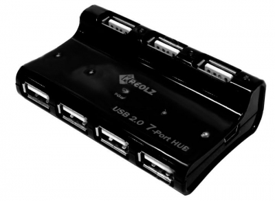 Kreolz (HUB-016) USB2.0 Hub 7 port + ..