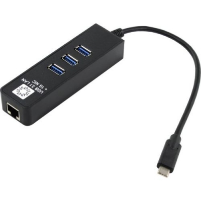 5bites UA3C-45-10BK ������� USB-C, UTP 1000Mbps + USB Hub 3-port